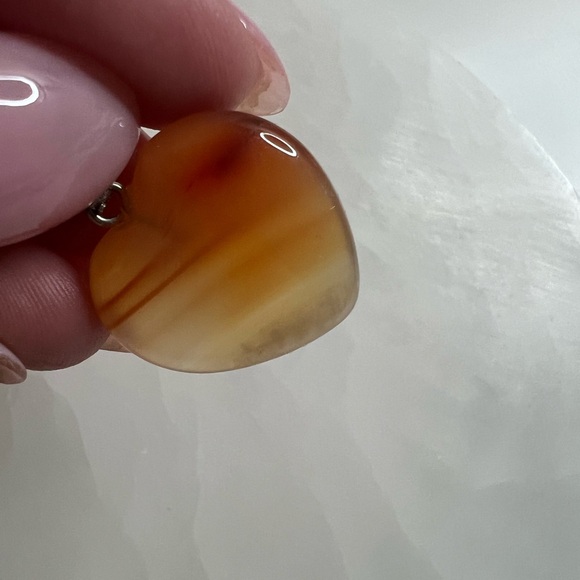 Carnelian Heart Necklace Pendant - Picture 3 of 5